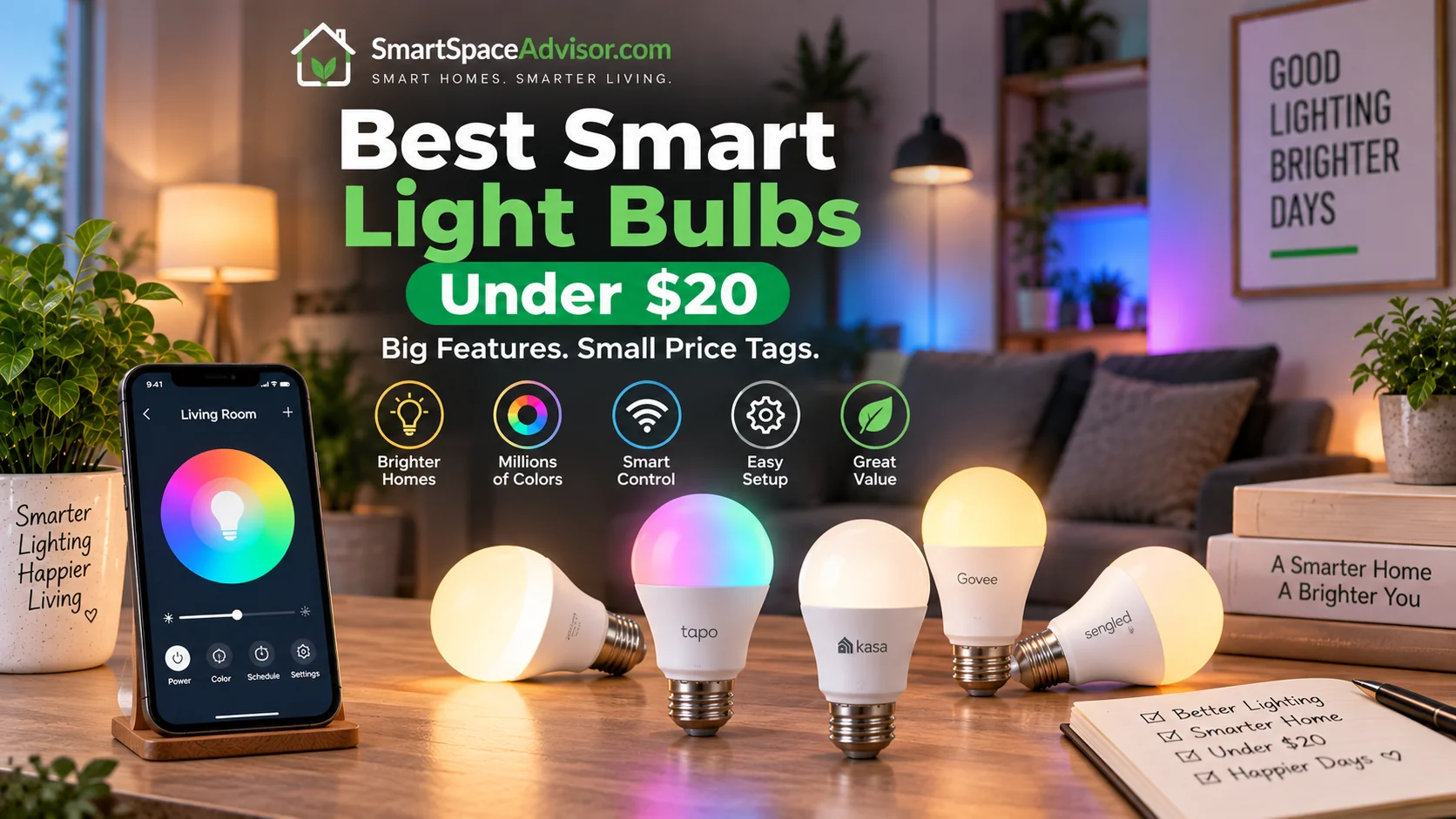Best Smart Light Bulbs Under $20 in 2026