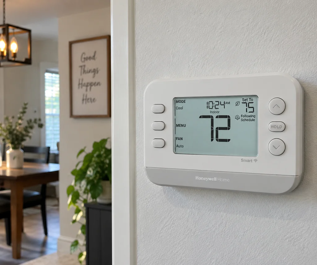 Honeywell Home X2S Smart Thermostat on wall