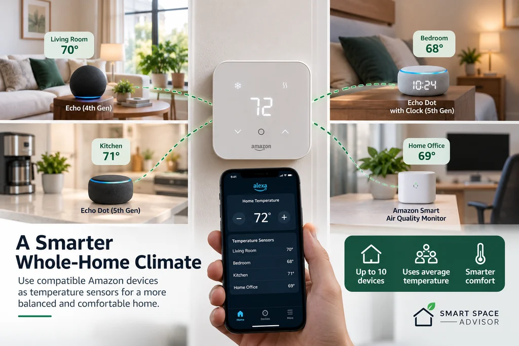Amazon Smart Thermostat using compatible Echo devices as external temperature sensors